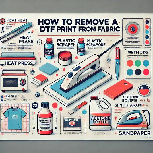 How to remove DTF prints from fabric, featuring various tools and methods for effective removal.
